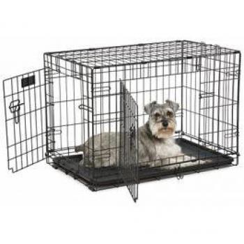 MidWest Double Door Folding Dog Crate, Medium Size 79x49x55 cm (30.94 L X 19.4 W X 21.49 H)