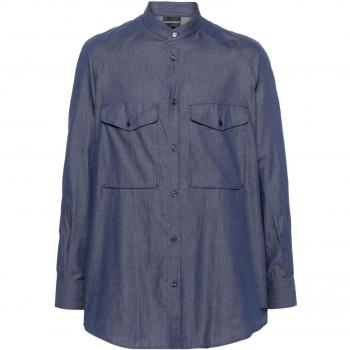 Emporio Armani Men's Cotton Shirt in Blue | Size XL | 3D1CP11DAAZ0941