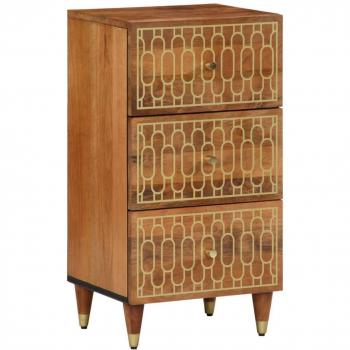 Armario auxiliar de madera maciza de mango 40x33x75 cm Marrón