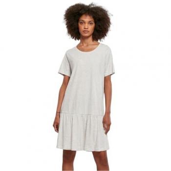 Urban Classics Women's Valance Tee Dress - Light Grey, 100% Cotton