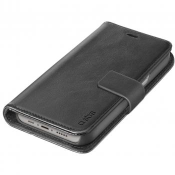Billetera de Piel Auténtica SBS para iPhone 14, Color Negro