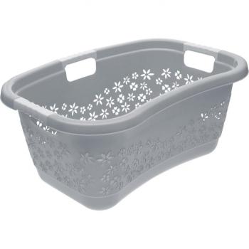 Keeeper Cesta para la Colada Gris Nórdico 65x45x28,5cm - Alta Capacidad y Transporte Cómodo