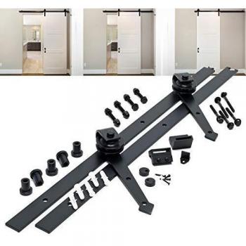 Sistema de herrajes para puerta corredera 183 cm hasta 90 kg con riel decorativo