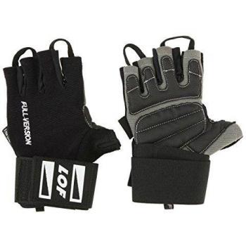 Lof Full Version - Guantes de fitness para hombres, color negro, talla L