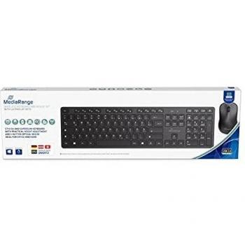 Set de Teclado y Ratón Inalámbrico QWERTZ Negro MediaRange MROS107