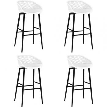 Taburetes de Bar blancos de 4 PC - Taburetes de cocina, color blanco, set de 4 unidades