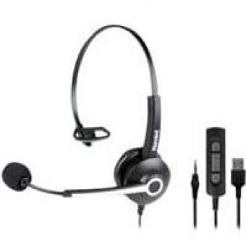 Auriculares con micrófono profesional monoaural USB tipo A para oficina/call center HHEADM-UJM