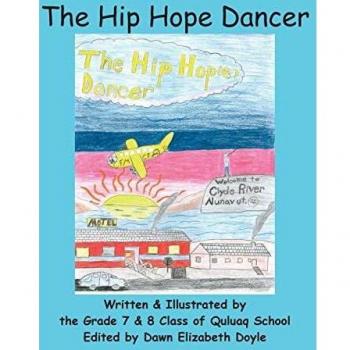 El Bailarín de Esperanza Hip: Dancer con texto en inglés e inuktitut