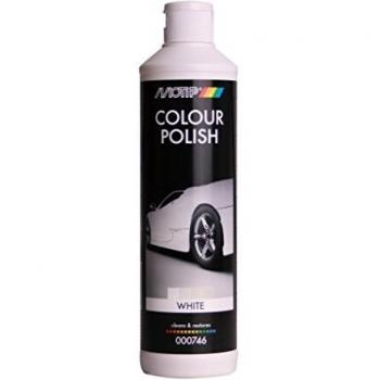 Motip Cera de color blanco para coche que restaura el color y elimina arañazos, 473 ml