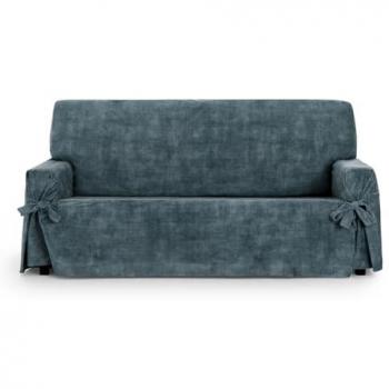 Funda para Sofá Eysa Turin Antimanchas 3 Plazas con Lazos Azul 180 - 230 cm