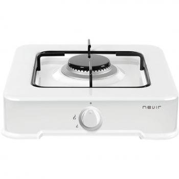 Hornillo de Gas Nevir NVR-CGPE1, 1 Quemador, Butano, 1850W, con Regulador, Blanco