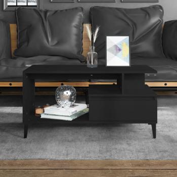 Mesa de salón negra 90x49x45 cm en madera contrachapada vidaXL