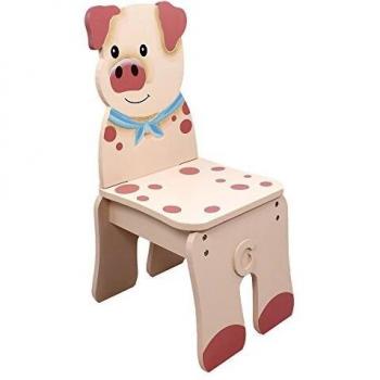 Silla de madera con forma de cerdo Fantasy Fields - Rosa TD-11324A2-P