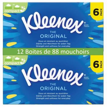 Kleenex - Tejido facial - 6 cajas de 88 - Juego de 2