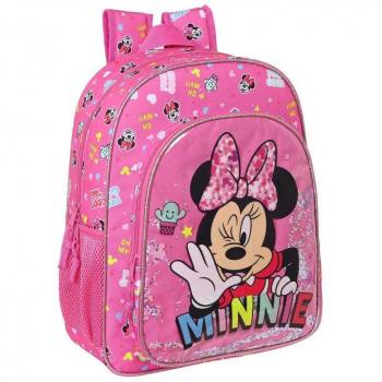 Mochila Junior Adaptable Carro Minnie Mouse Lucky 32x38x12cm
