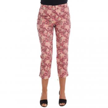 Dolce & Gabbana Pink Floral Brocade Capri Pants - IT40|S, Cropped Trousers, Female, Pink, Size: XS