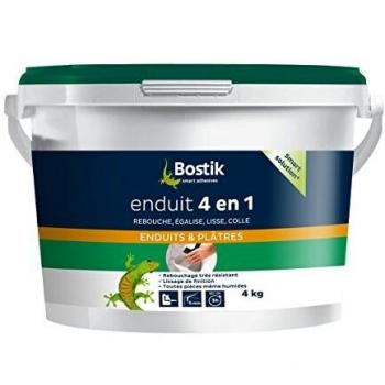 Enduit 4 en 1 BOSTIK - Pâte Multiusos 1.5kg - Rebouche, Egalise, Lisse, Colle - Interior/Exterior - Color Blanco