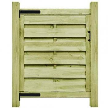 vidaXL Madera de Pino Puerta de Jardín Cercado Entrada Verja Impregnada Patio Cobertizo de Almacenamiento Herramientas Guardar Leña 100x100 cm