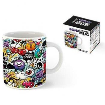 I-Total - Tazas de café (cerámica, 300 ml), diseño de grafito