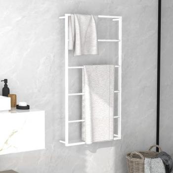 Toallero de Acero 60x10x116 cm en color Blanco y Negro para Cuarto de Baño