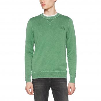 Superdry Garment Dye L.A. Crew, Sudadera Deportiva para Hombre, Verde