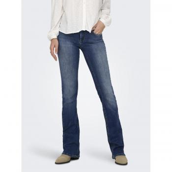 Only Blush Low Rise Flared Fit Jeans, Medium Blue Denim, Women's XL/30