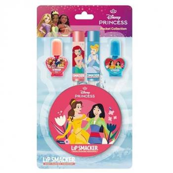 Kit de Maquillaje Infantil Princesas Disney - Set de 4 Piezas con Bálsamos Labiales y Esmalte de Uñas en Estuche de Regalo