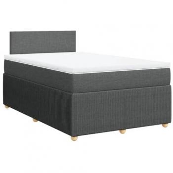 Cama box spring con colchón de tela gris oscuro 120x200 cm