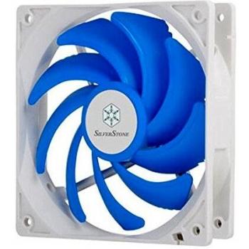SilverStone SST-FQ121 - Ventilador de refrigeración silencioso de 120mm para ordenador Serie FQ, Alto flujo de aire, azul-blanco