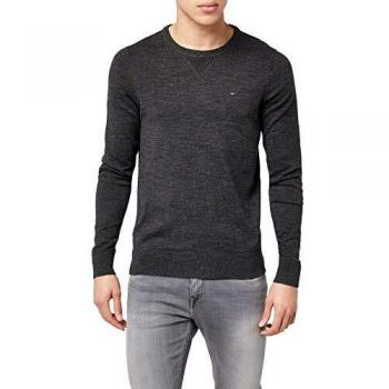 Tommy Hilfiger Original Cotton Blend cn Sweater LS Sudadera, Tommy Negro, XS para Hombre