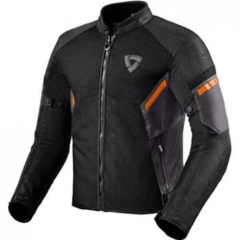 Chaqueta de Moto REV'IT! GT-R Air 3 Negra y Naranja Neón, textil, talla M