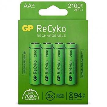 GP Batteries ReCyko+ Batería recargable AA Níquel-metal hidruro (NiMH) - 2100 mAh (4 unidades)