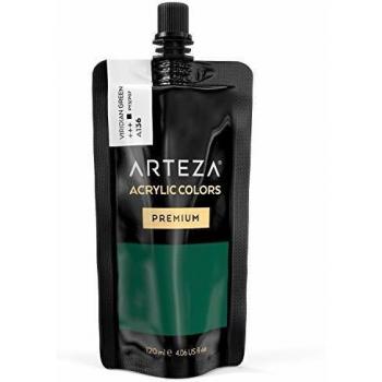 ARTEZA Pintura acrílica para manualidades y arte | Tubo de 120 ml | Acrílico de color Verde Viridiana