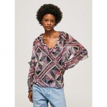 Multicolor Paisley Ruffle Blouse for Women by Pepe Jeans