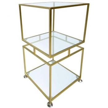 Estantería Mueble Auxiliar Dorado 67x35x35cm