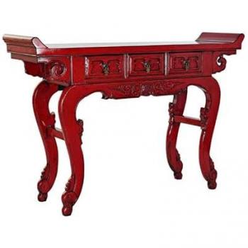 Consola DKD Home Decor Roja de Metal y Madera de Olmo (135 x 37 x 89 cm)
