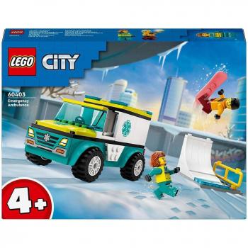LEGO City Great Vehicles Ambulancia de Emergencias y Chico con Snowboard 60403