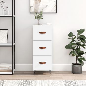 Aparador de madera contrachapada 34,5x34x90 cm - Mueble de Almacenaje de Salón, Buffet para salón, Armario Auxiliar, Armario de Almacenamiento en color blanco