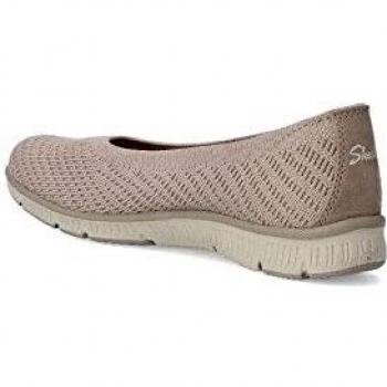 Skechers BE-Cool WONDERSTRUCK, Zapatos Planos Mary Jane Mujer, Taupe Knit/Natural Trim, 39 EU