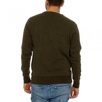 Sudadera para hombre Ellesse SL Succiso - Cuello redondo, Manga larga, Logotipo impreso, Color caqui