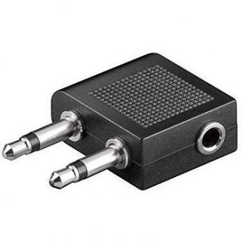 Adaptador de Auriculares para Avión 2 x 3,5 mm Mono a 3,5 mm Stereo