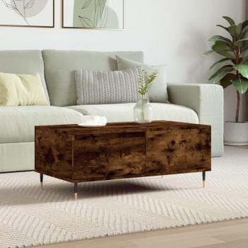 Mesa de centro de roble ahumado 90x50x36,5 cm madera multicapa Vidaxl Marrón