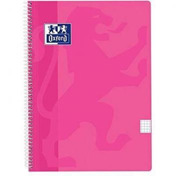 Bloc folio cuadrícula 4 tapas plástico 80hj fucsia pastel