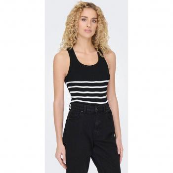 Top de mujer ajustado estilo marinero con estampado de rayas