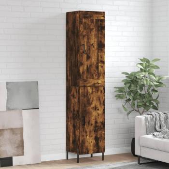 Aparador de madera contrachapada roble ahumado 34,5x34x180 cm marrón vidaXL