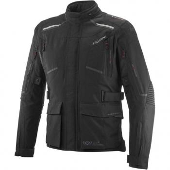 Ixon Chaqueta textil impermeable para motocicleta Midgard Negra