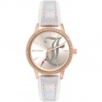 Juicy Couture Women's Quartz Watch JC1292RGSI (34mm) Pink/White/Silver
