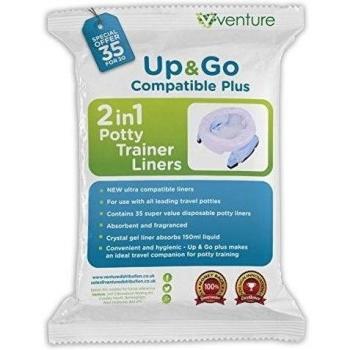 Up & Go Bolsas para orinal de viaje infantil, compatibles 100%, Pote Plus, 35 unidades