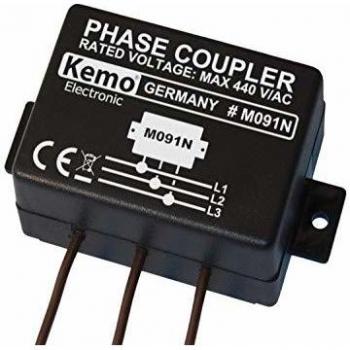 Kemo M091N Acoplamiento de Fase para Powerline - Conexión de 3 fases internas, Tensión de entrada: 400 V/AC (máx.), Velocidades de transmisión hasta 650 Mbit