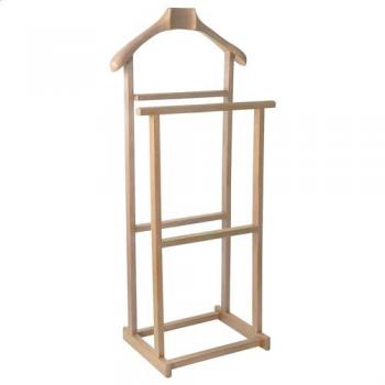 Galán de Madera de Haya sin Barniz | Organizador Natural para Ropa 45x30x104 cm, Carga hasta 20 kg